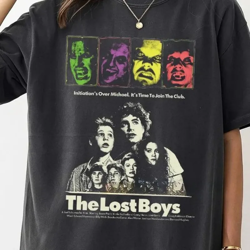 Lost Boys Retro T-shirt | Retro Horror Movie Pattern T-shirt Women's T-shirt Summer New Unisex Casual Fashion Cotton T-shirt