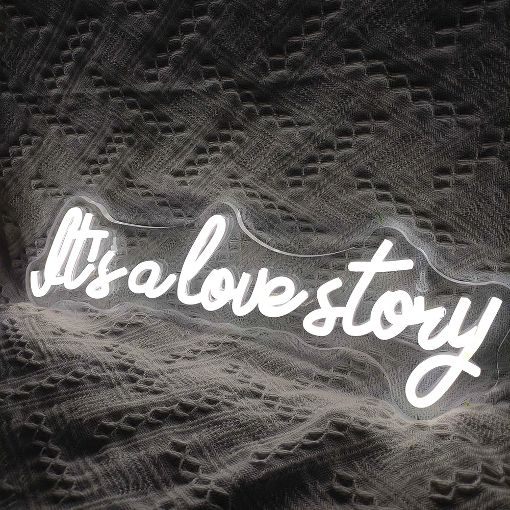 It\'s a love story Neon Signs for Wall Decor Hotle Wedding Engagement Decoration Birthday Party Valentines Day Gift LED Neon