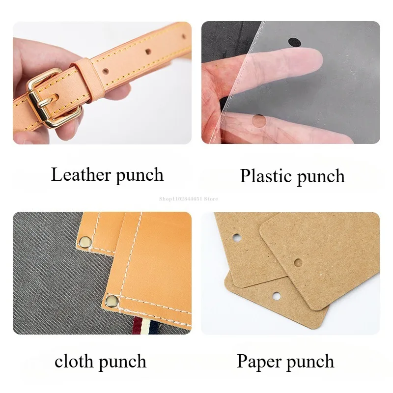 8PCS/set Leather Hole Punch Carbon Steel Round Ultrathin Cutting Mouth Knife DIY Leathercraft Strap Punching Installation Tool