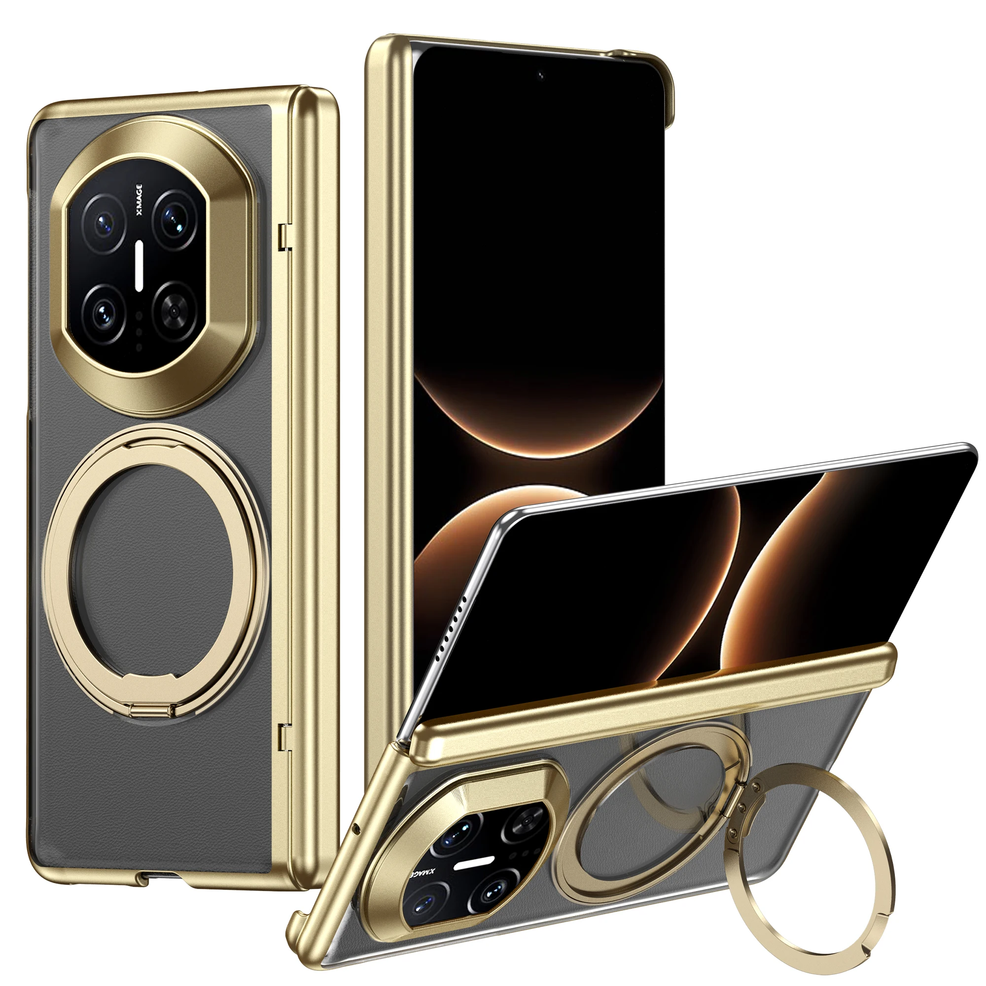 

A protective case suitable for Huawei Mate X7, a 360-degree rotating stand, a car mount, and wireless charging.