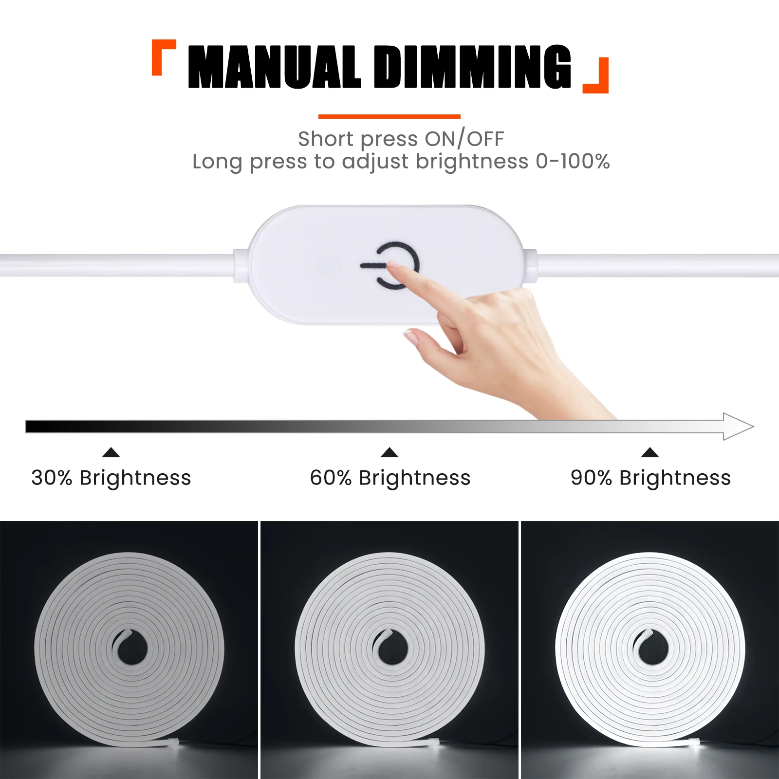 5V USB COB Neon Light Strip With Touch Dimmer/Switch/DC/2PIN Cable IP67 Waterproof Flexible LED Tape for TV Backlight Home Decor