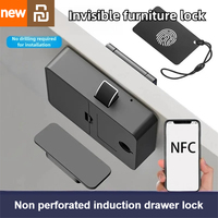 Xiaomi Youpin Smart Invisible Drawer Lock NFC Card Dual Recognition Keyless Cabinet Lock For Furniture Nightstand Cupboard Doors