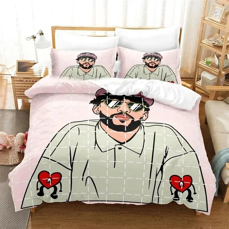 

UN VERANO SIN TI Bedding Set Bad Bunny Duvet Cover Bedroom Comforter Single Twin King Size Quilt Cover Home Textile