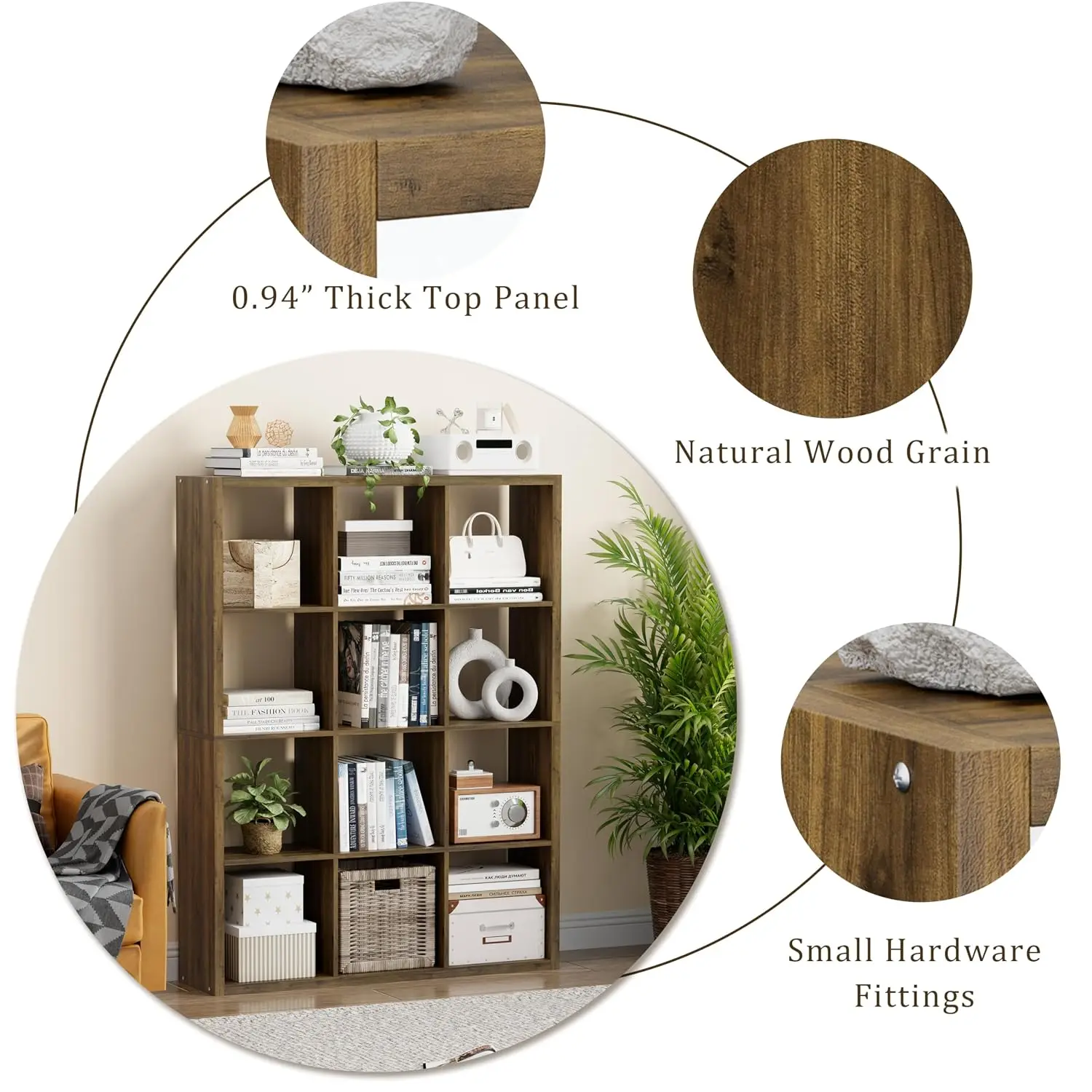 Cube Storage Organizer Bookcase, Decorative 11 inch Open Back Cubical Shelf with Thickened Border, Display, Customized