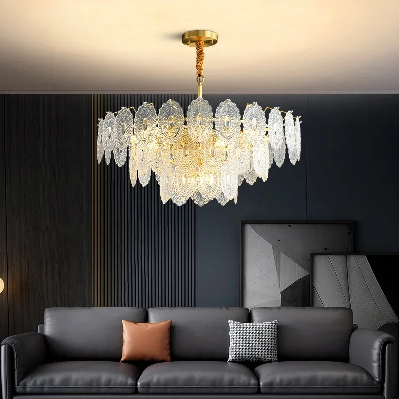 Luxurious Pastoral Pendant Light with French Cream Wind for Living Room