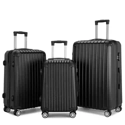 Valise Trolley en ABS Personnalisée, Bagage de Voyage à Fermeture Éclair, 3 Pièces, 26 Pièces