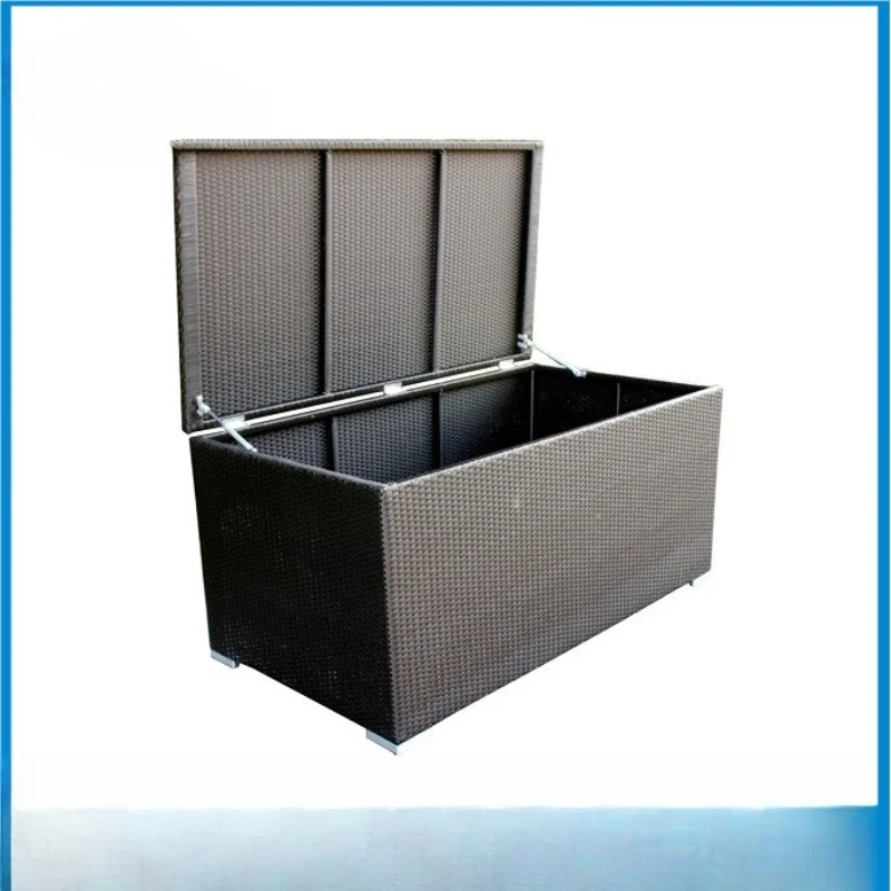 Outdoor furniture rattan art locker PE imitation rattan storage box removable woven storage basket rattan storage basket
