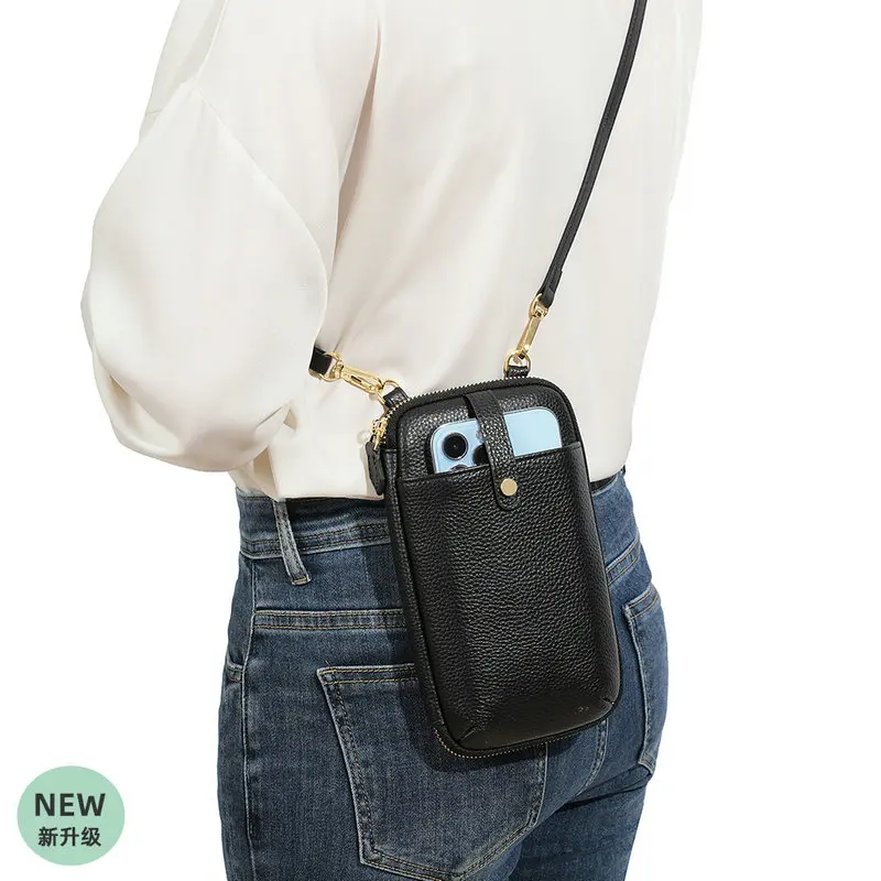 Luxe Vrouwen Mobiele Telefoon Tas Dames Messenger Bag Eenvoudige Lederen Lichtgewicht Tas Voor Vrouwen Mobiele Telefoon Bolas Hobos