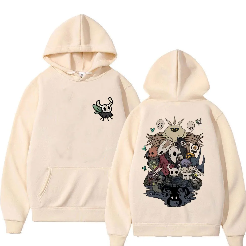 Sudadera con capucha con gráfico de Game Hollow Knight para hombre y mujer, ropa de calle Vintage de gran tamaño, Jersey de algodón polar Premium Unisex, sudaderas con capucha