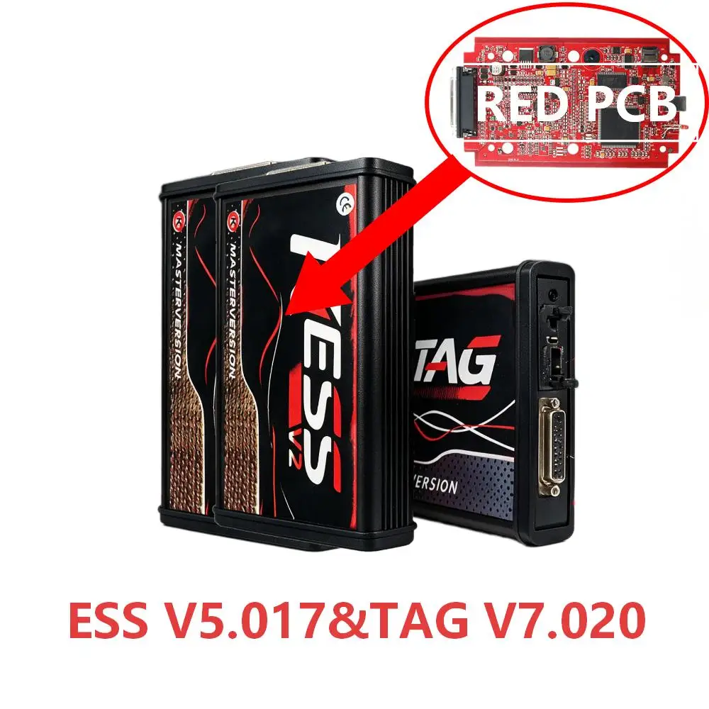 KESS KTAG V5.017 V7.020 ECU Chip Tuning Tool Programmer Diagnostic Tool Red PCB BDM Software No Token Limited Car Accessories