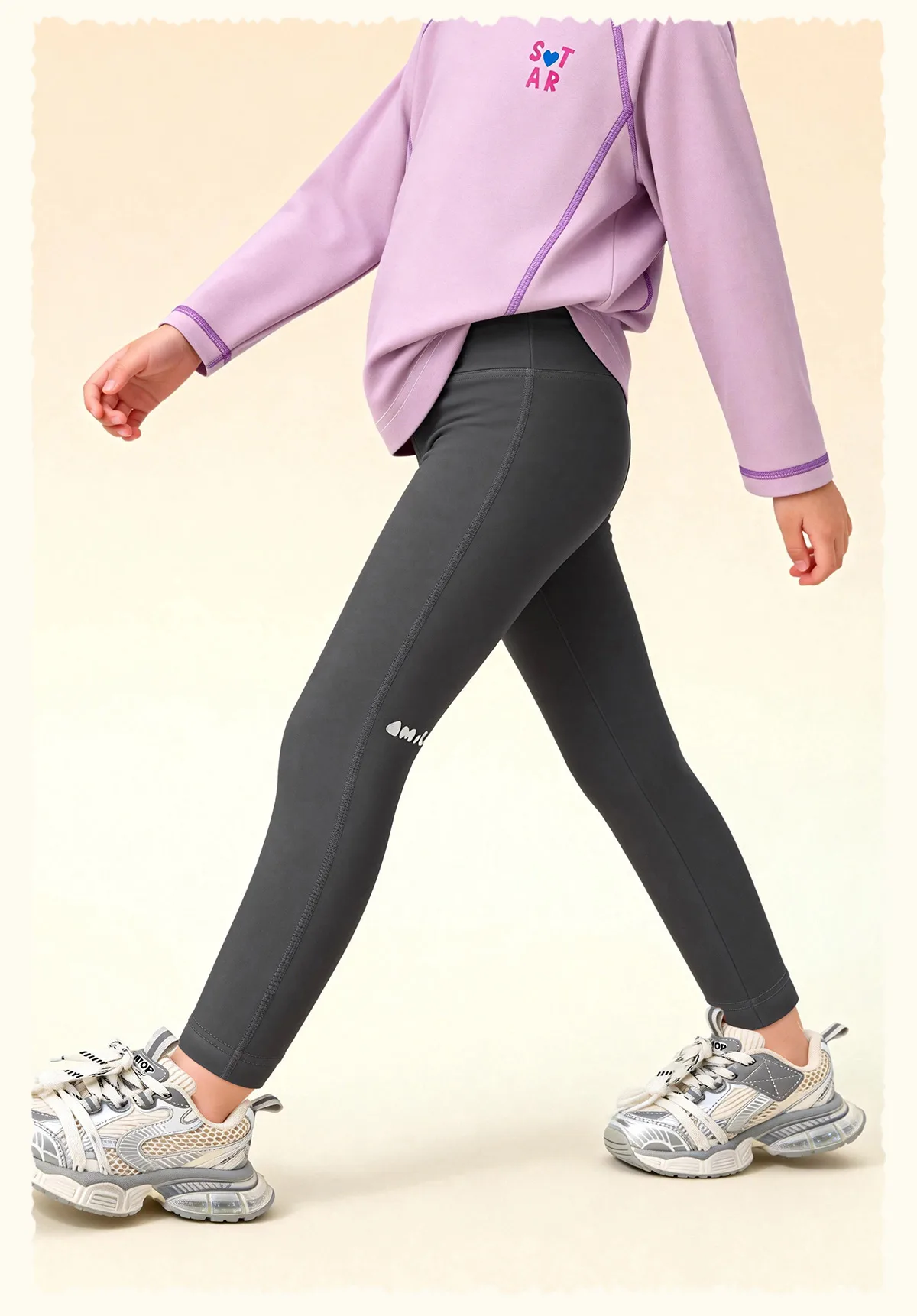 Amila 2026 Frühlings-Mädchenunterhose, hohe Elastizität, nicht verformbar, vielseitige Yogahose, Kinderbekleidung, Hose – Detail 30