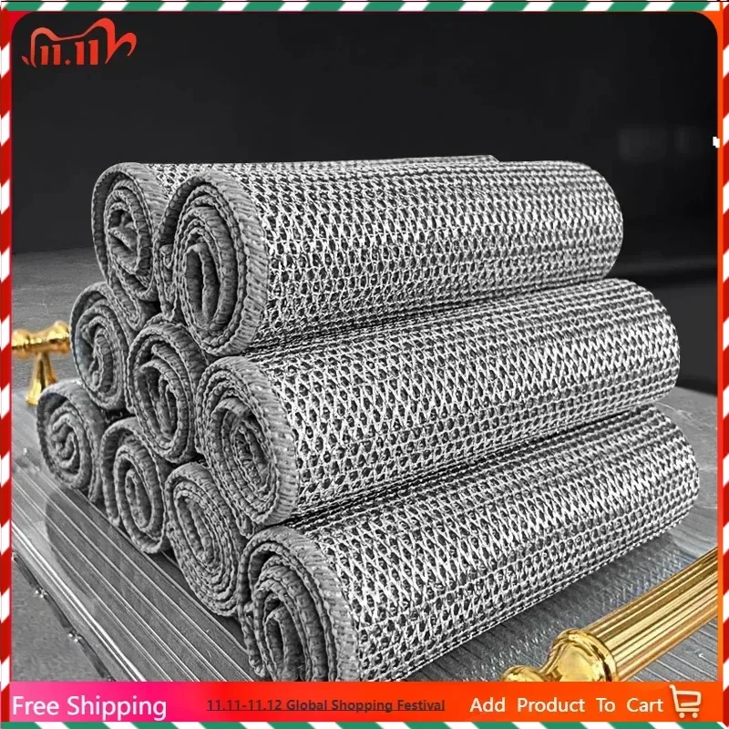Metal Wire Cleaning Cloth, Mesh Cloth, Non Greasy, Quick Drying, Multi-purpose Brush, Bowl, Stove, Descaling, Replacing Steel Wi