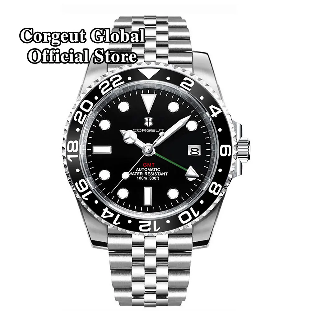 Relógio de movimento luminoso verde automático masculino, Sapphire Crystal, mostrador estéril, Japão NH34, 36mm