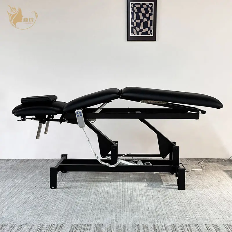 Foldable Electric Massage Table With Synthetic Leather Surface And Adjustable Sections For Professional Salon And Clinic Use 6