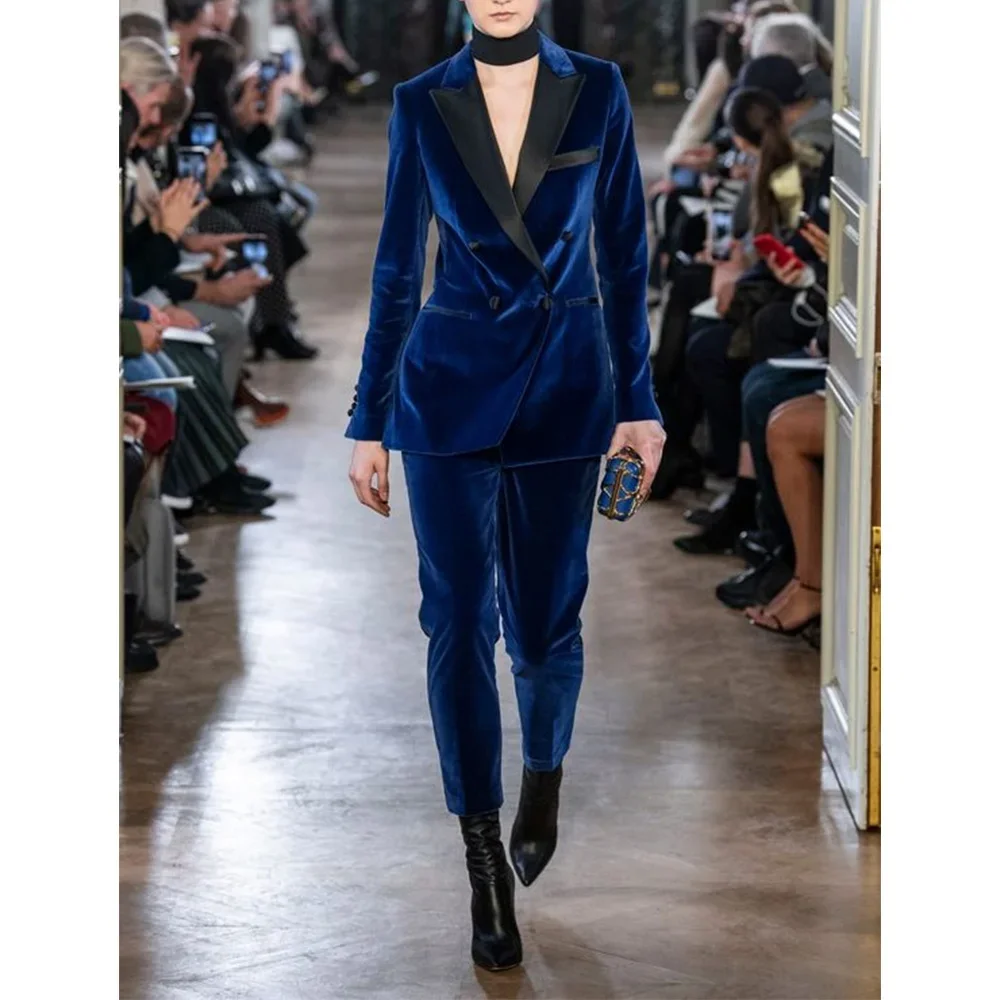 

Women's Velvet Two-piece Suit Set Woman 2 Pieces Elegant Women's Formal Suits Costumes Sets New