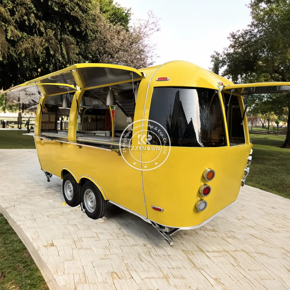 Fully Equipped Food Trailer Ice Cream Van Cart Outdoor Use Pizza Truck Portable BBQ Fast Food Truck With Full Kitchen