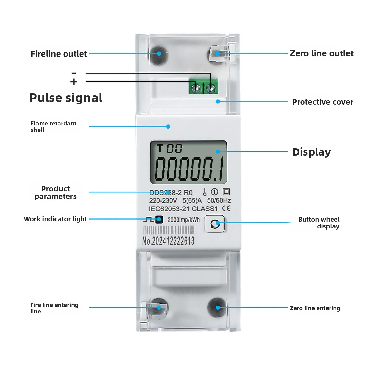 

Однофазный счетчик энергии Dds238-2 R0. Сбрасываемый на рейке. Поставка счетчика сброса и сбрасывающегося сброса.