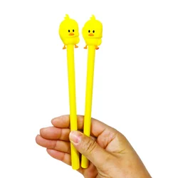 24 PCs Cartoon Cute Student Soft Sister Creative Animal Modeling Black Ink Small Yellow Duck Gel Pen