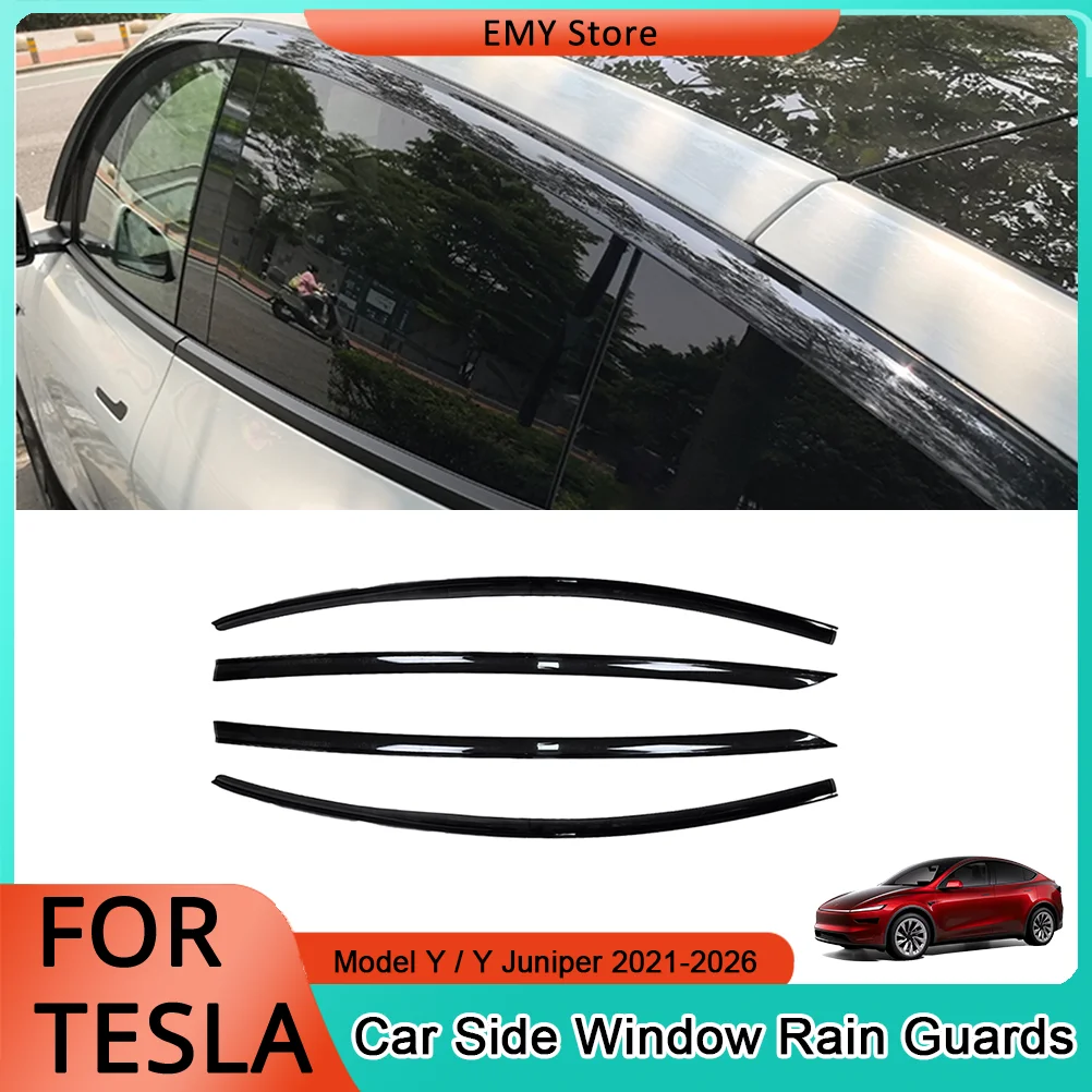 4-visieres-laterales-en-abs-noir-brillant-pare-pluie-deflecteurs-solaires-pour-tesla-model-y-y-juniper-2021-2026