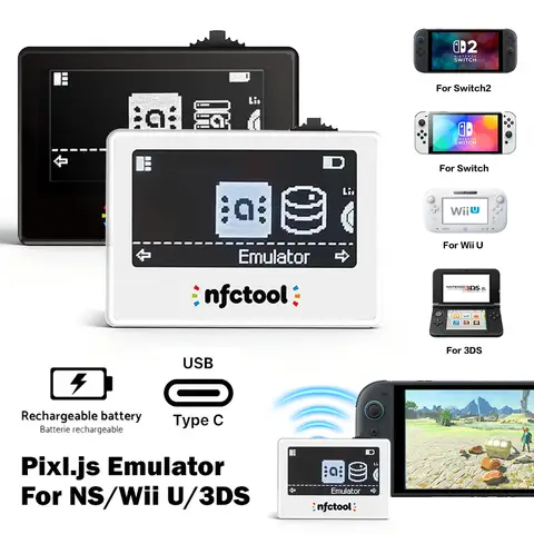 Yeni Yükseltilmiş Amiibo Emulator için Sınırsız NFC Kart Kaydırma Akıllı Simülatörü, Switch/Switch 2/3DS/Wii U için, Şarj Edilebilir NFC Yazıcı