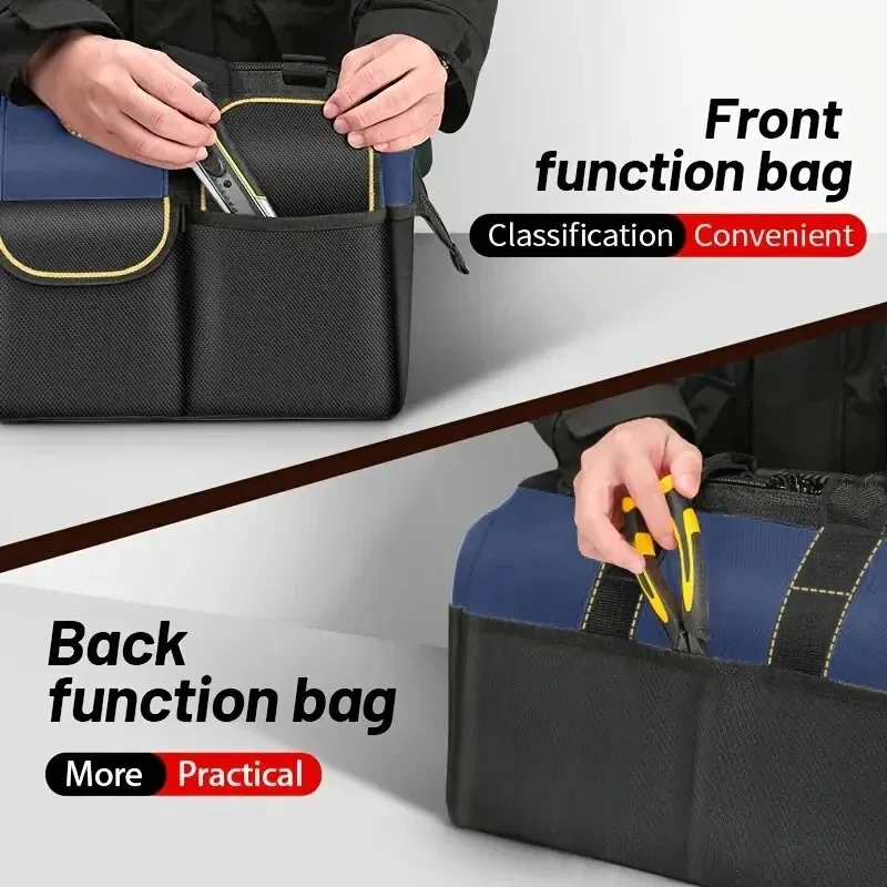 Multi-Function Tool Bag 1680D Oxford Cloth Electrician Bag, Multi-Pocket Waterproof Anti-Fall Storage Bag