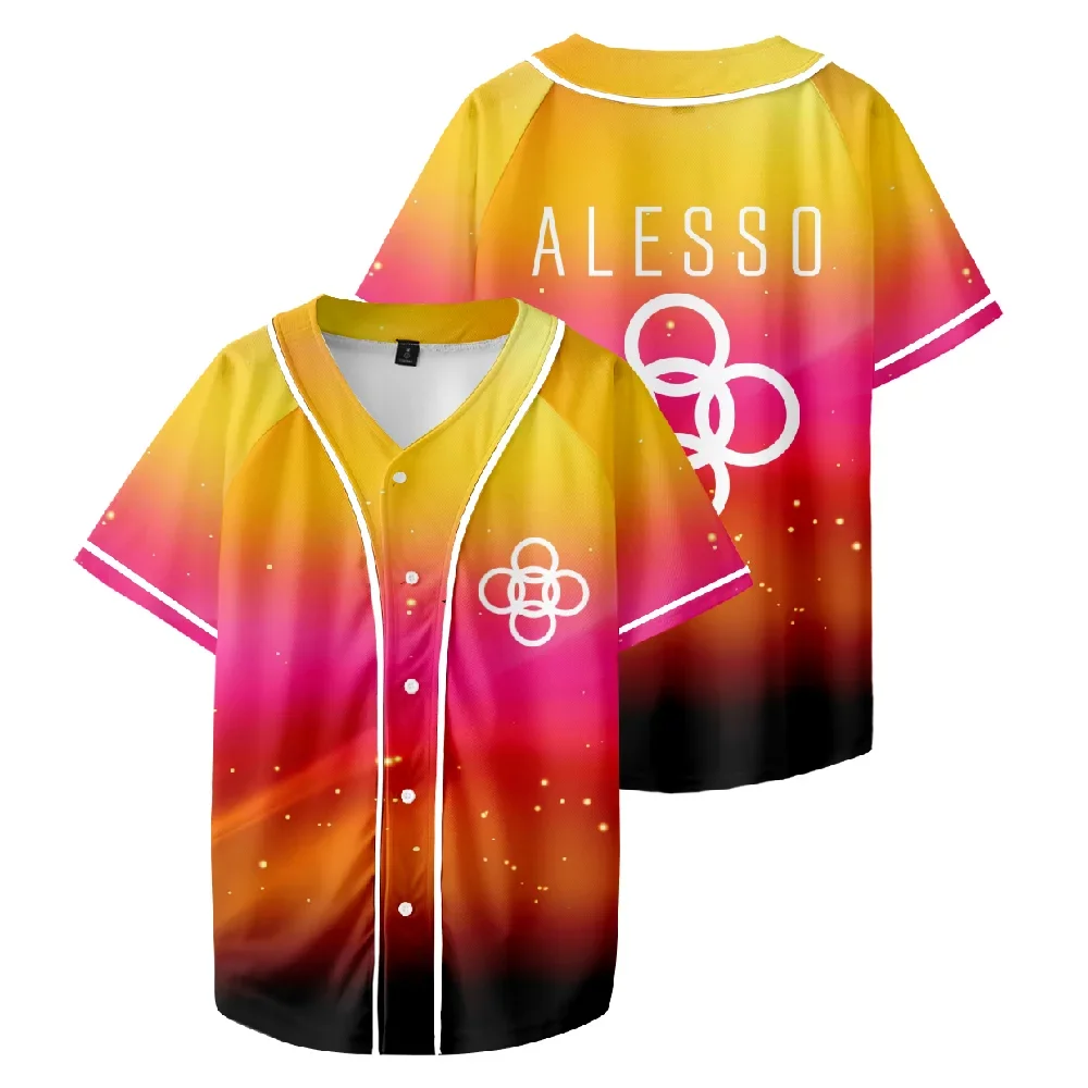 

Alesso Baseball Jersey Women Men Short Sleeve Streetwear V-Neck Shirt