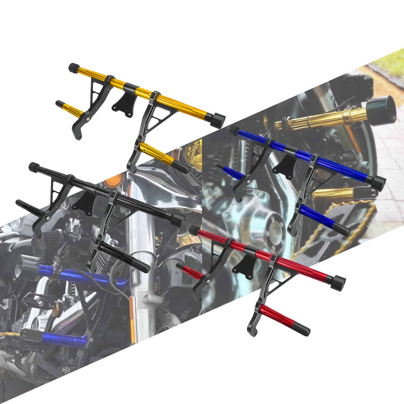 

Motorcycle Crash Bar Front Engine Guard Falling Protector Flat Out For Harley Touring Road King Street Electra Road Glide 09-25