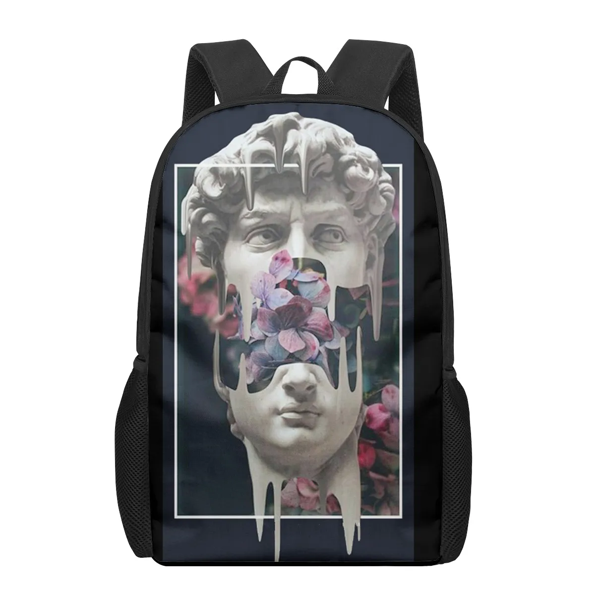 Art David Print School Bag para Adolescentes, Meninos e Meninas, Kids Book Bag, Casual Shoulder Bags, Mochila De Armazenamento, Mochilas De Viagem