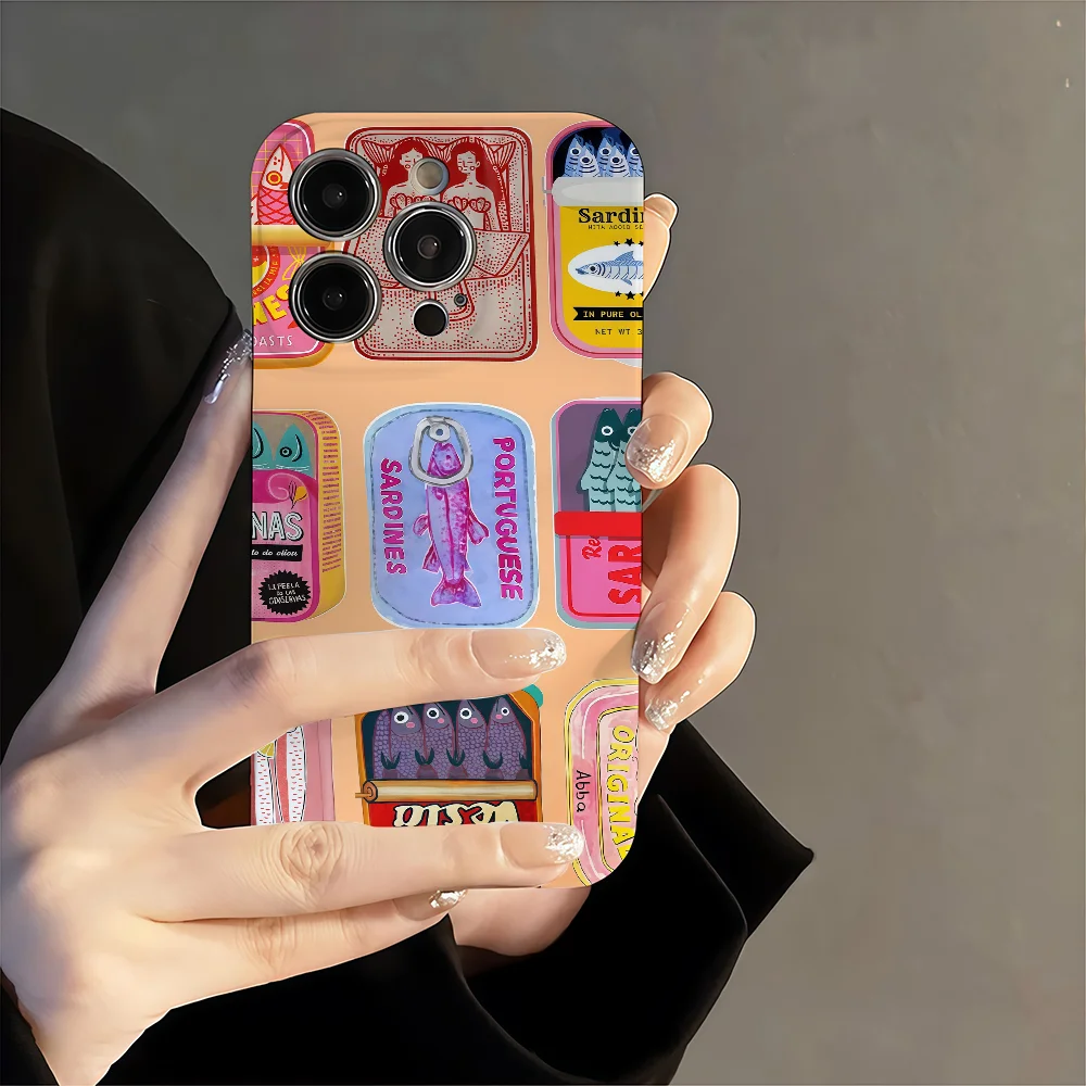 Чехол для телефона Sardines Fish Art для Samsung S24 S23 A54 55, 53FE Ultra Plus, 4G, 5G, чехлы с прецизионными отверстиями