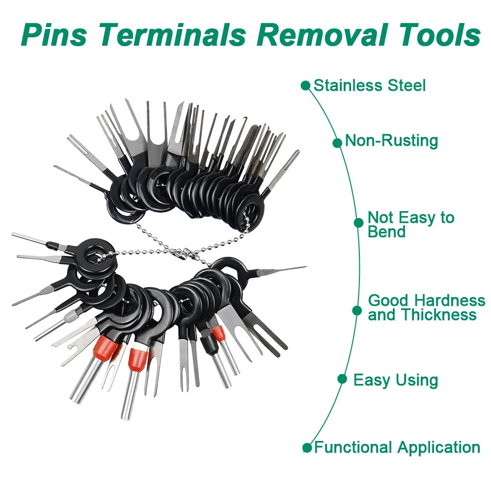 Zestaw narzędzi do demontażu zacisków samochodowych Skrzynka Wire Plug Pin Extractor Connector Extractor Pins Removal Tool Terminal Plug Repair Tools — zdjęcie 3