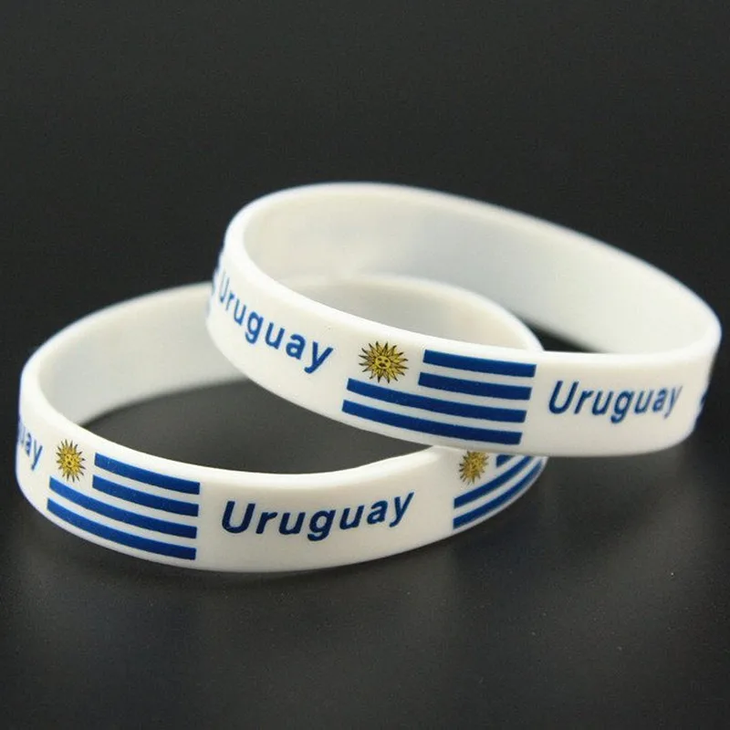 2pcs Uruguay Flag Silicone Bracelets Sports Wristbands National Flags Wrist Strap for Men Women Rubber Band Fashion Accessories