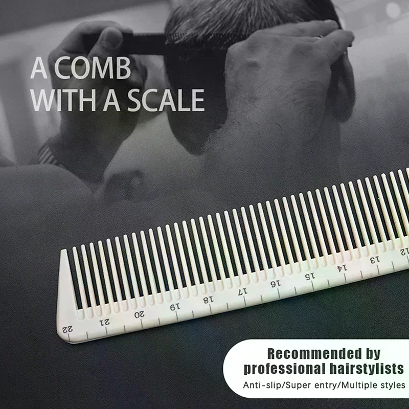 /ACR/Barber Comb Plastic Scale Laser Ruler Hair Comb Professional Hairdressing Comb Brushes Salon Hair Cutting Styling Tool 1Pc