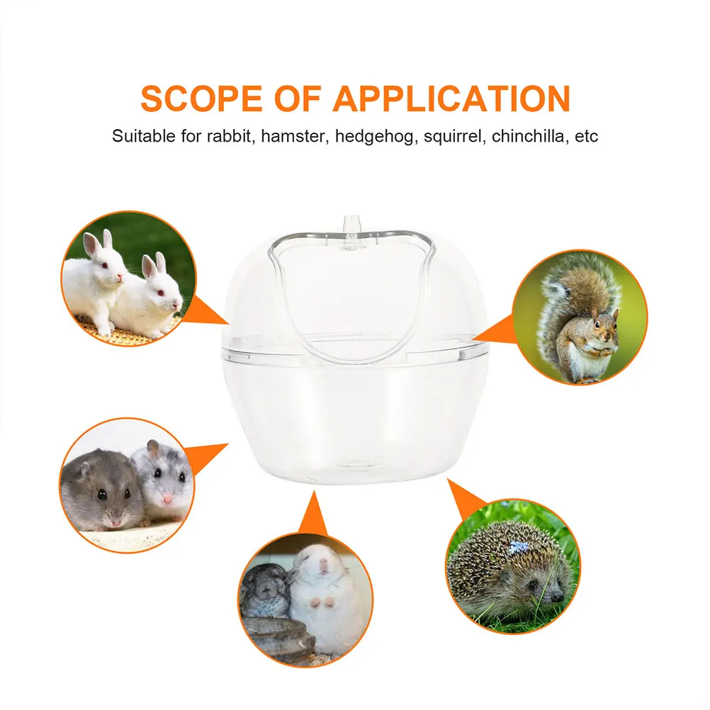 

2 Pcs Clear Tub Pet Bathroom Hamster Enclosure Accessories Cage Toilet Transparent