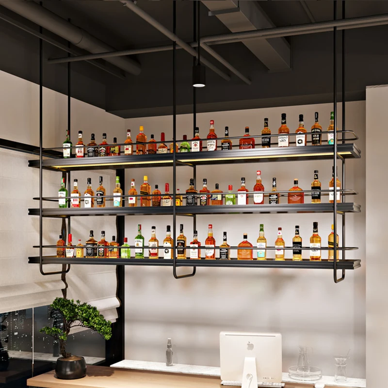 

European Minimalist Wine Cabinet Aesthetic Design Simple Wine Cabinet Standing Modern Outside Rustic Metal Estante Furniture