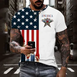 New Summer Tide Flag  Picture Men T-Shirts  Casual 3D Print Tees Hip Hop Personality Round Neck Short Sleeve Quick-Dry Tops