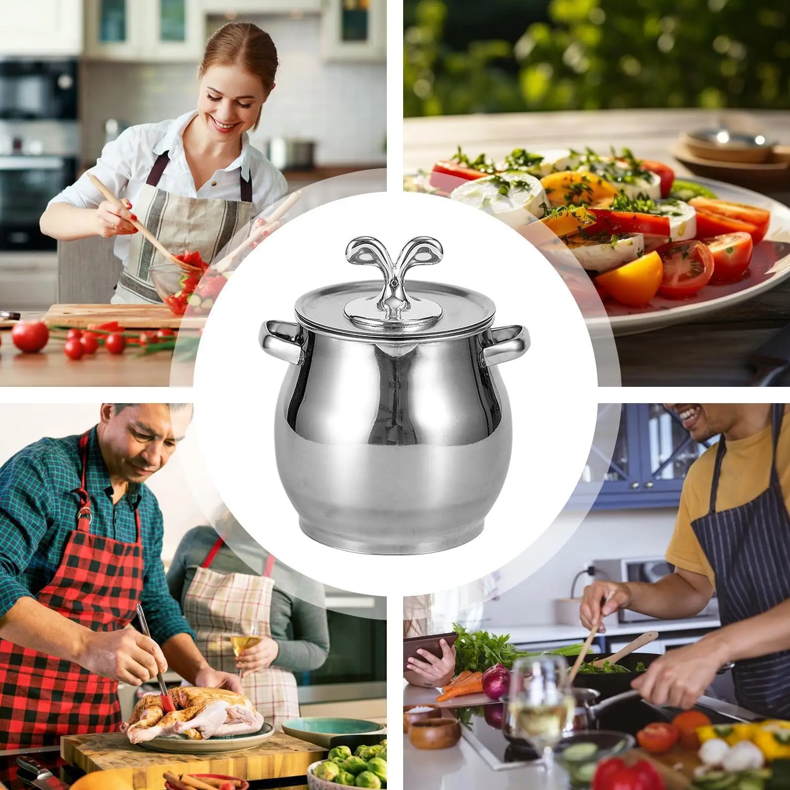 

Bacon Grease Container Kitchen Oil Storage tank with Strainer and Spatula for Store Meat Frying Oil and Cooking accessory