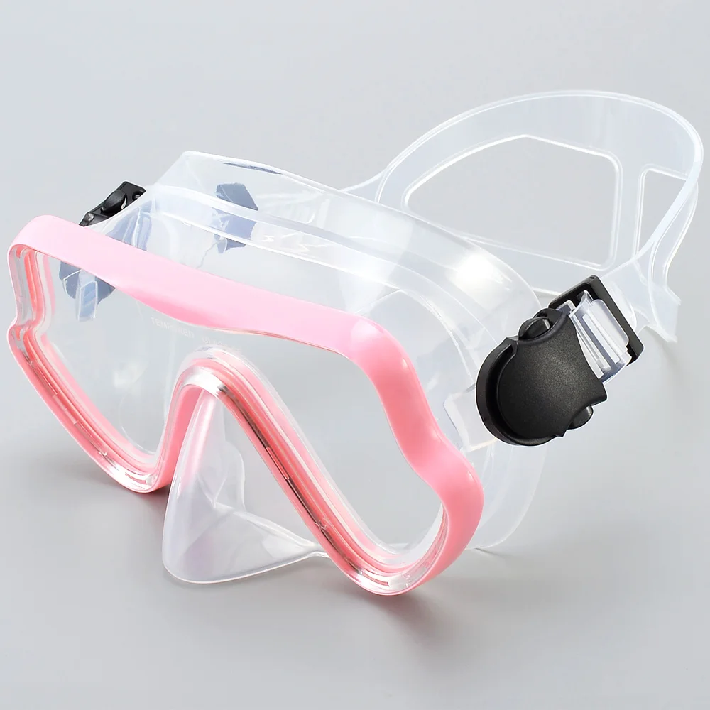 Máscara de buceo, gafas de natación, snorkel, falda de silicona, vidrio templado, panorámica HD para adultos y jóvenes, antiniebla con cubierta para la nariz