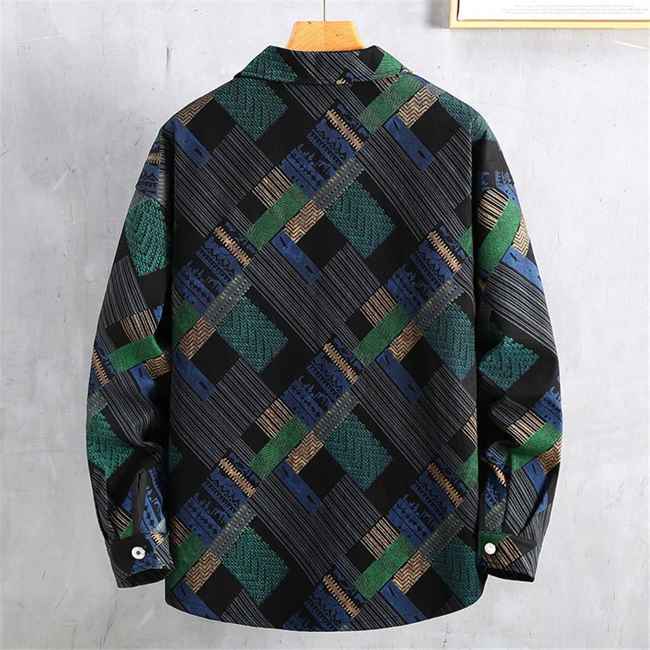 Hiphopowy sweter kurtki jeansowe męskie Plus rozmiar 11XL 10XL płaszcze dżinsowe krata Graffiti kurtka jesienno-jesienna duży rozmiar 10XL
