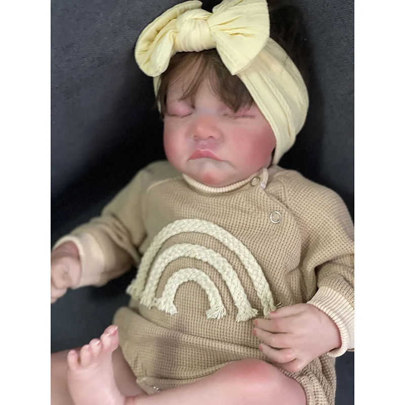 Muñeca bebé recién nacida Levi de 48cm con pelo enraizado a mano piel 3D venas visibles muñeca artística coleccionable