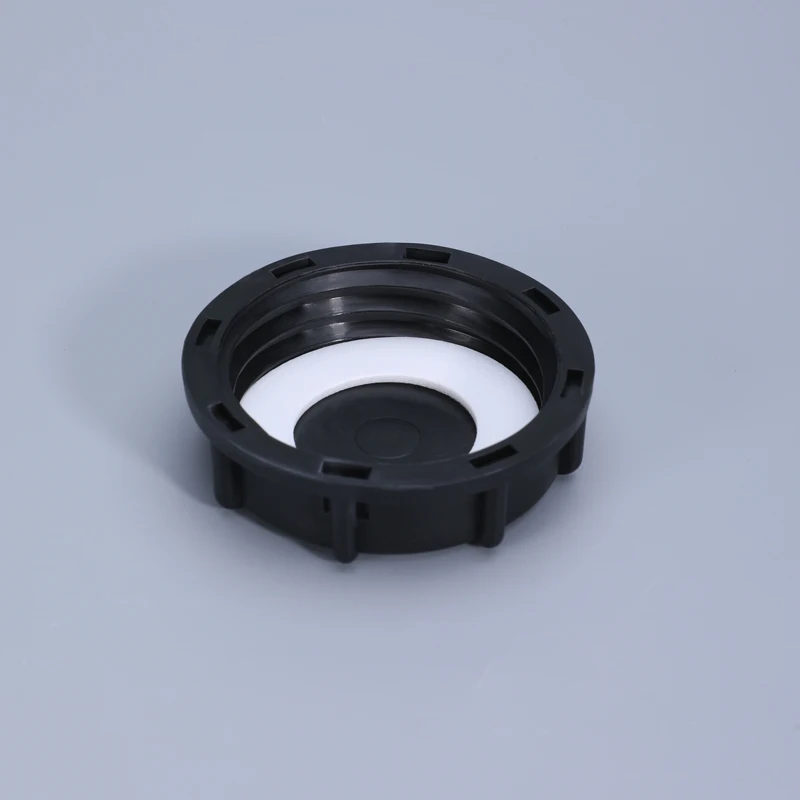 Black 60mm Coarse thread IBC water tank valve Lid With Gasket High quality Ton Barrel Valve Dust Cover