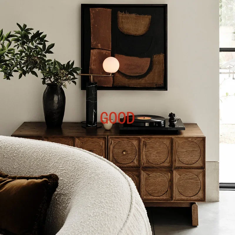 Mueble lateral de madera maciza retro rural americano