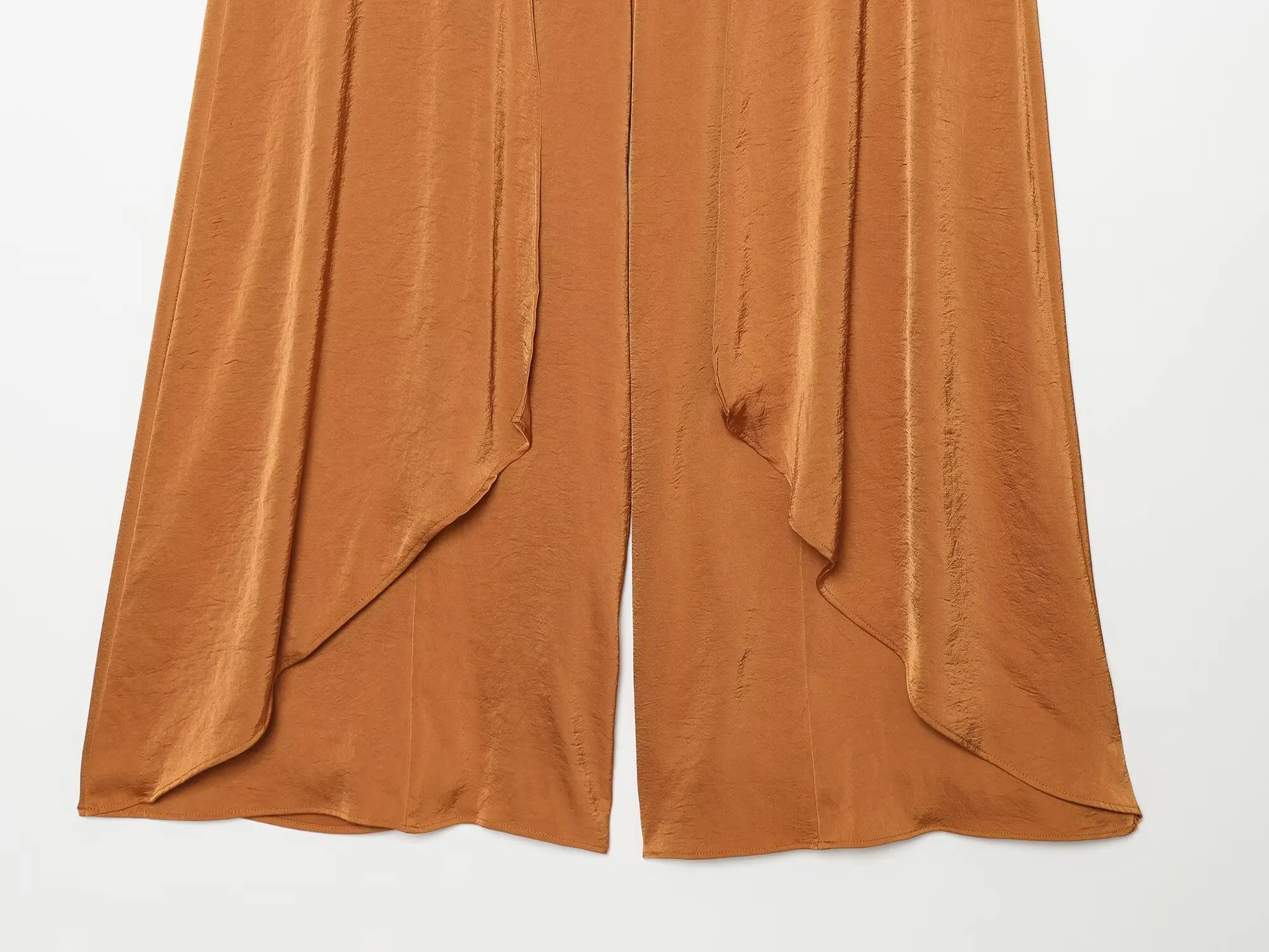 Damenmode Einfarbige Sets Freizeit Kurzarm O-Ausschnitt Top + Asymmetrische Faltenhose Sommer Herbst Urlaub 2-teilig – Detail 17