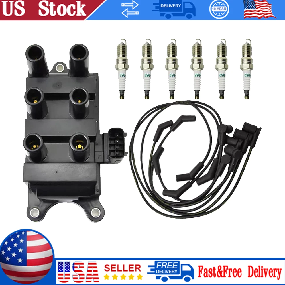 

High Quality Car Accessories Ignition Coil And Spark Plug And Wires 1F2118100 For Ford F150 E150 Taurus Mazda Mercury FD498