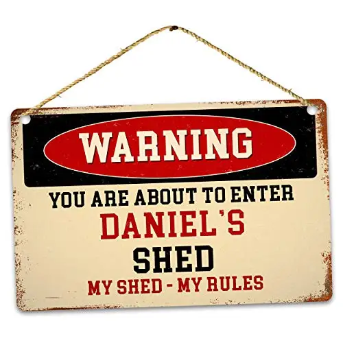 Personalised Vintage Warning Name Shed Wall Poster Tin Sign Vintage BBQ Restaurant Dinner Room Cafe Shop Decor