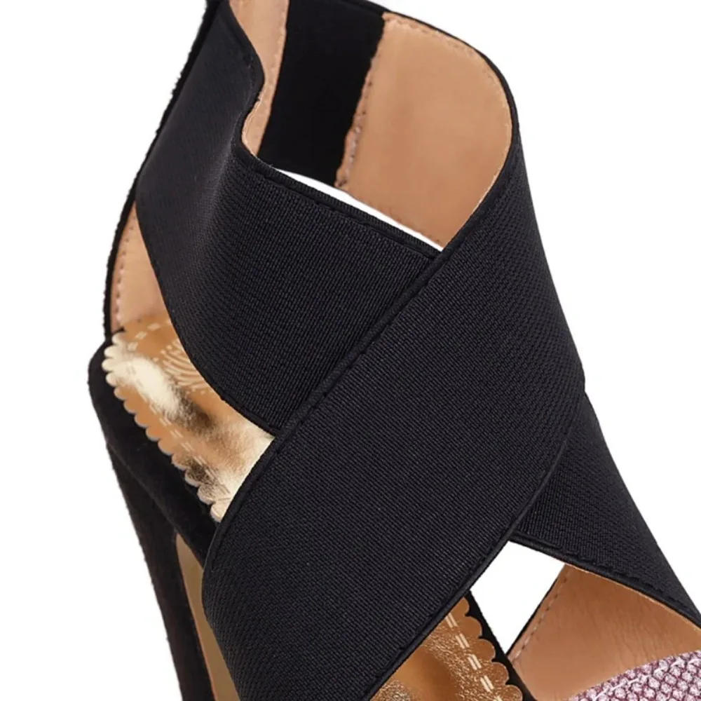 14CM Square High Heels women Sandals Footwear Ankle Strap Gladiator Platform Female Wedding Sexy Shoes Party Evening size 31-48