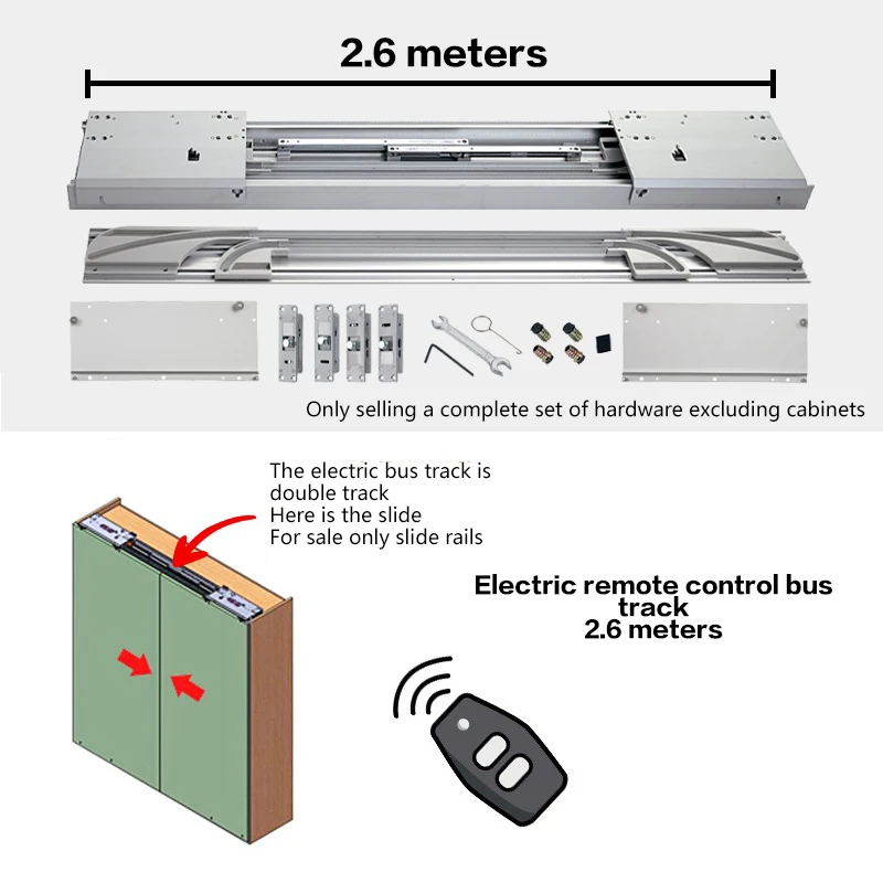 SSOUIM Kast Schuifdeur Track Onzichtbare Garderobe Schuifdeur Vouwdeur Nieuwe Busdeur Schuifrail Hardware