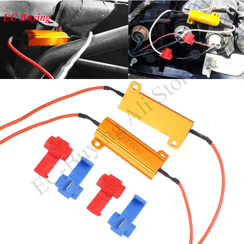 Wirewound Resistor 50W 6ohm 8ohm 10ohm LED Decoder Load Resistors for Car Fix LED Bulb Fast Flash Turn Signal Blink Error Code