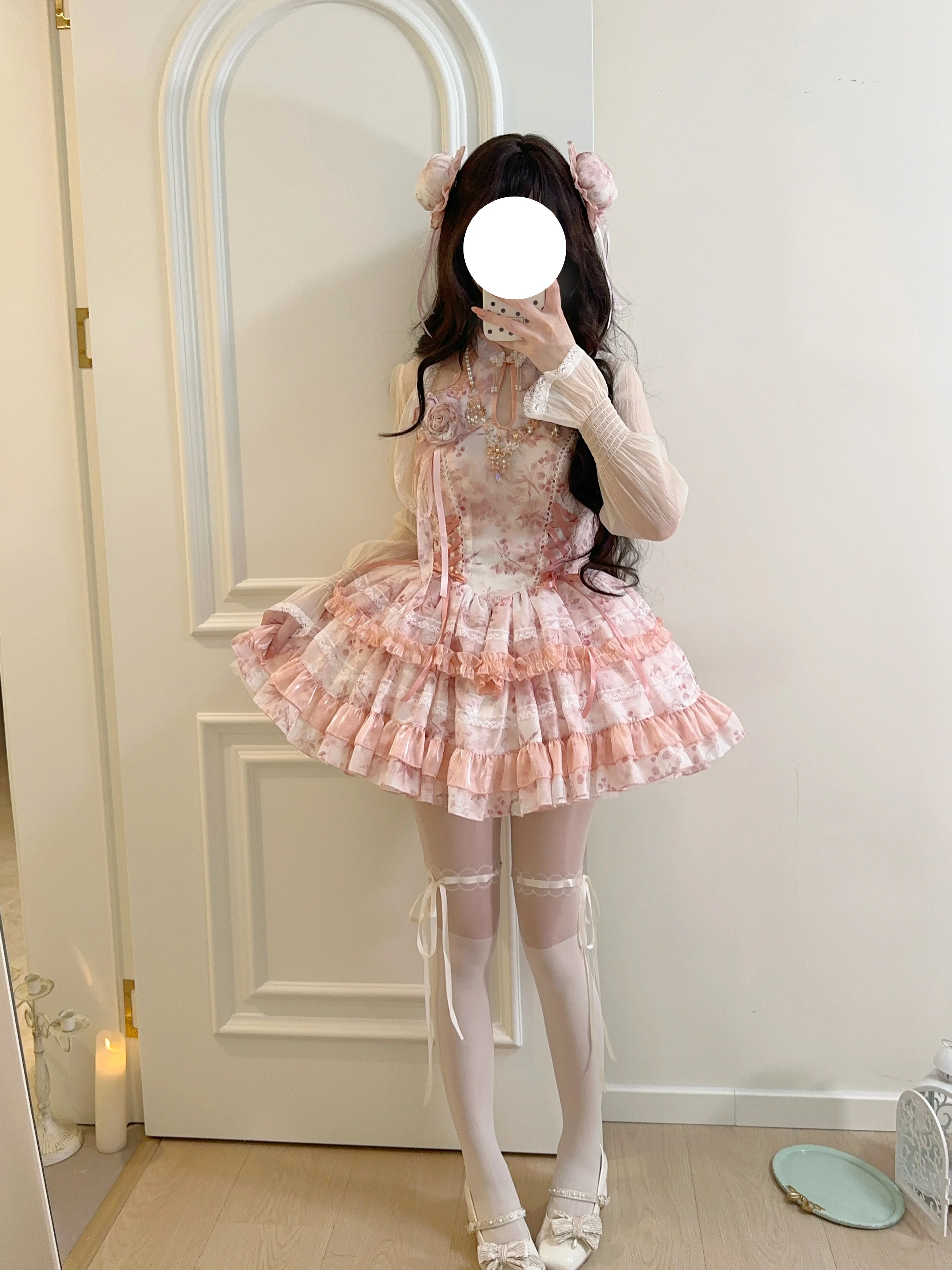 하라주쿠 일본 오리지널 디자인 로리타 원피스 중국 스타일 행잉 넥 원피스, 여름 티 파티 여성 의류, 생일 선물