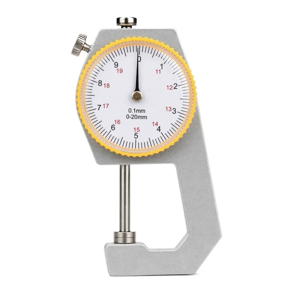 0-20mm Range Thickness Gauge Flat Head Portable Design Thickness Measuring Tool Accurate Measuring Silver