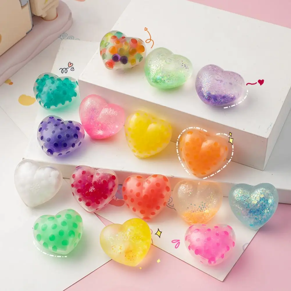 Love Heart Sensory Toy Love Heart Squishes Toy 24pcs Love Heart Tpr Stress Relief Squeeze Balls Sensory Fidget Toy for Kids